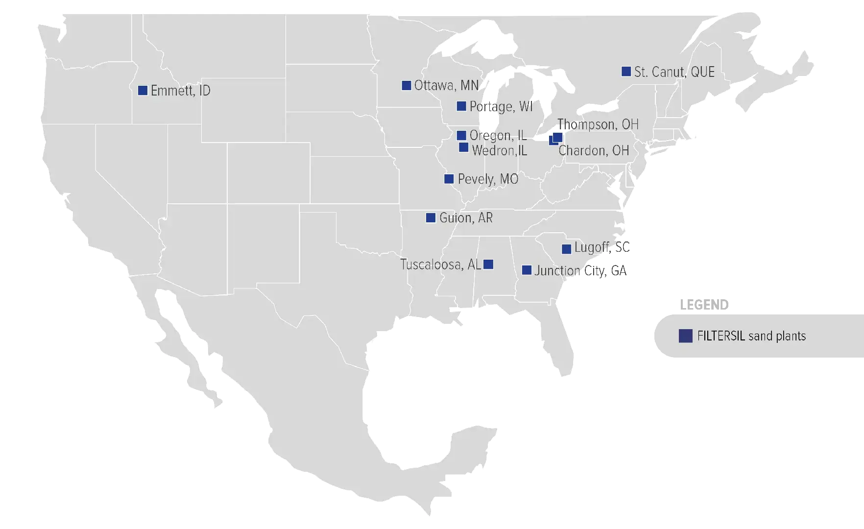 Filtersil Plants Map