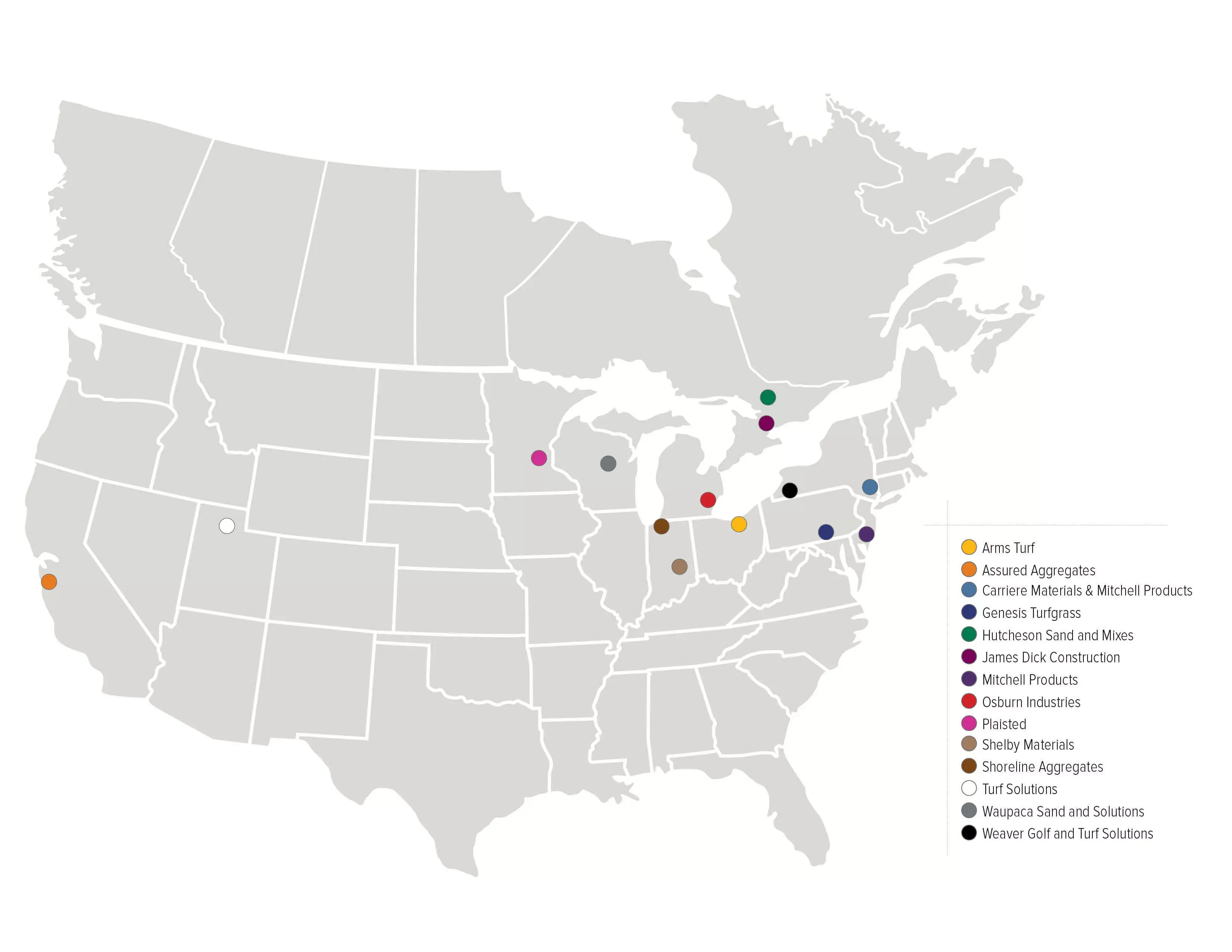 Golf Distributors Map
