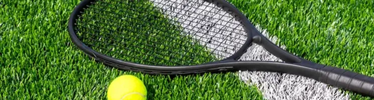 tennis ball and racquet