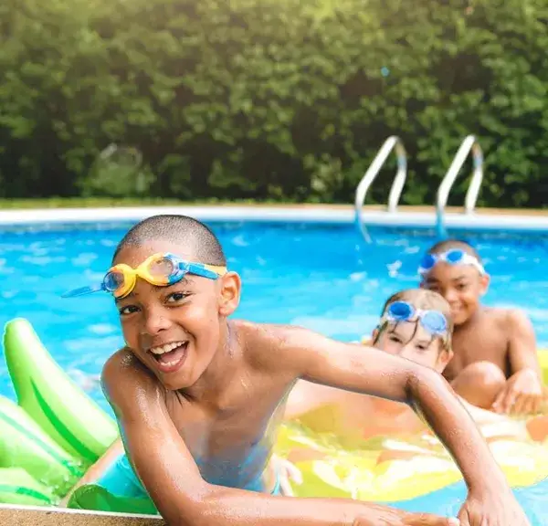 kids playing in pool