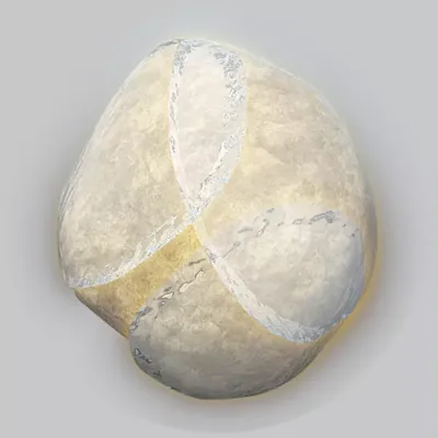 Rendering of grain of sand coated/treated with Covia's DST dust suppression technology as part of construction materials and building product companies' control plan to significantly reduce potential exposure to silica dust, creating a safer worker environment.