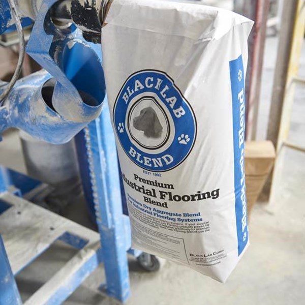 BLACK LAB bag that is utilizing Covia and Black Lab's custom packaging solutions, bagging from the mixer not the hopper to ensure blending consistency while safeguarding your private formula.