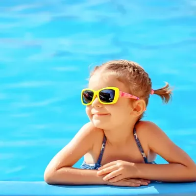 kid in a pool