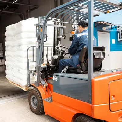 man on forklift